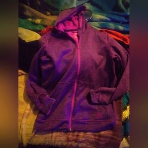 Adidas purple zip up hooded coat szL